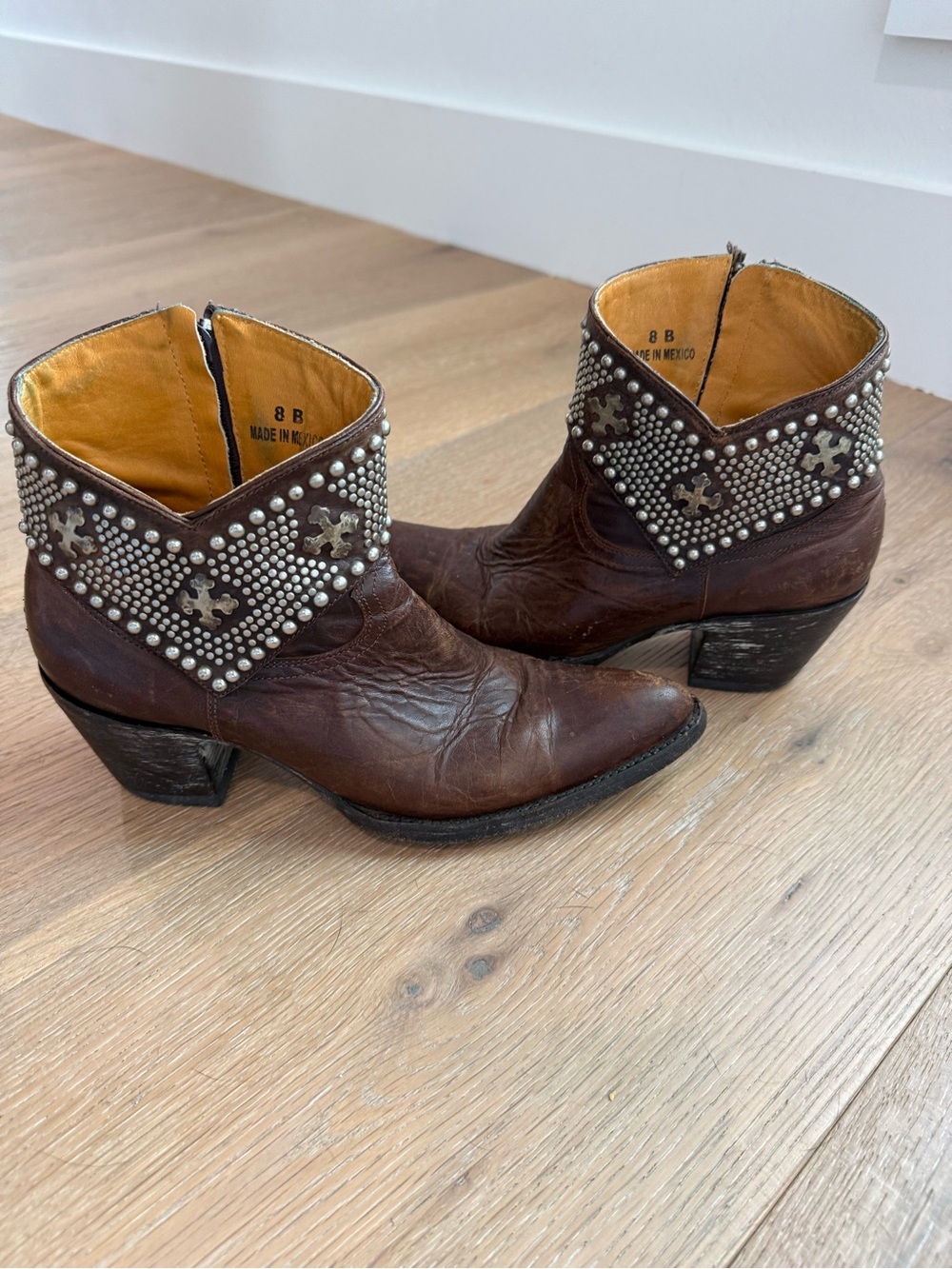 Old Gringo Clovis Studded Western Leather Ankle Boot Size 8b